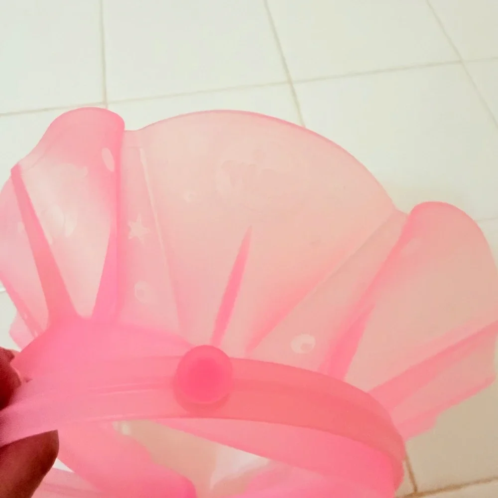 Pink Adjustable Baby Bath Visor Shampoo Shield for Hair Washing Water Guard